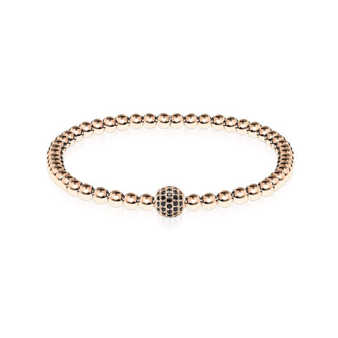 Charismatisch | 18 Karat Roségold | Schwarze Zirkonia-Kristalle | Ausdrucksarmband